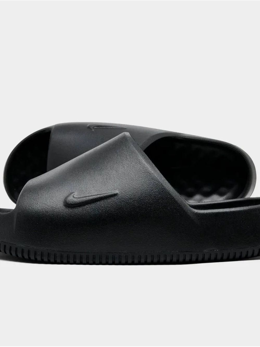 Nike Black Slide Sandals with Embossed Swoosh